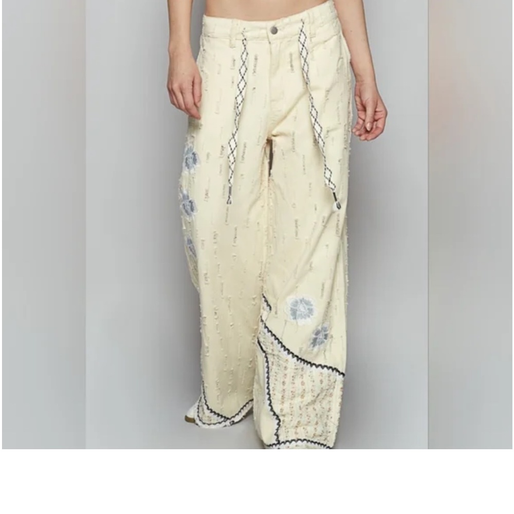 Pol Flower Patchwork Pants - image 1